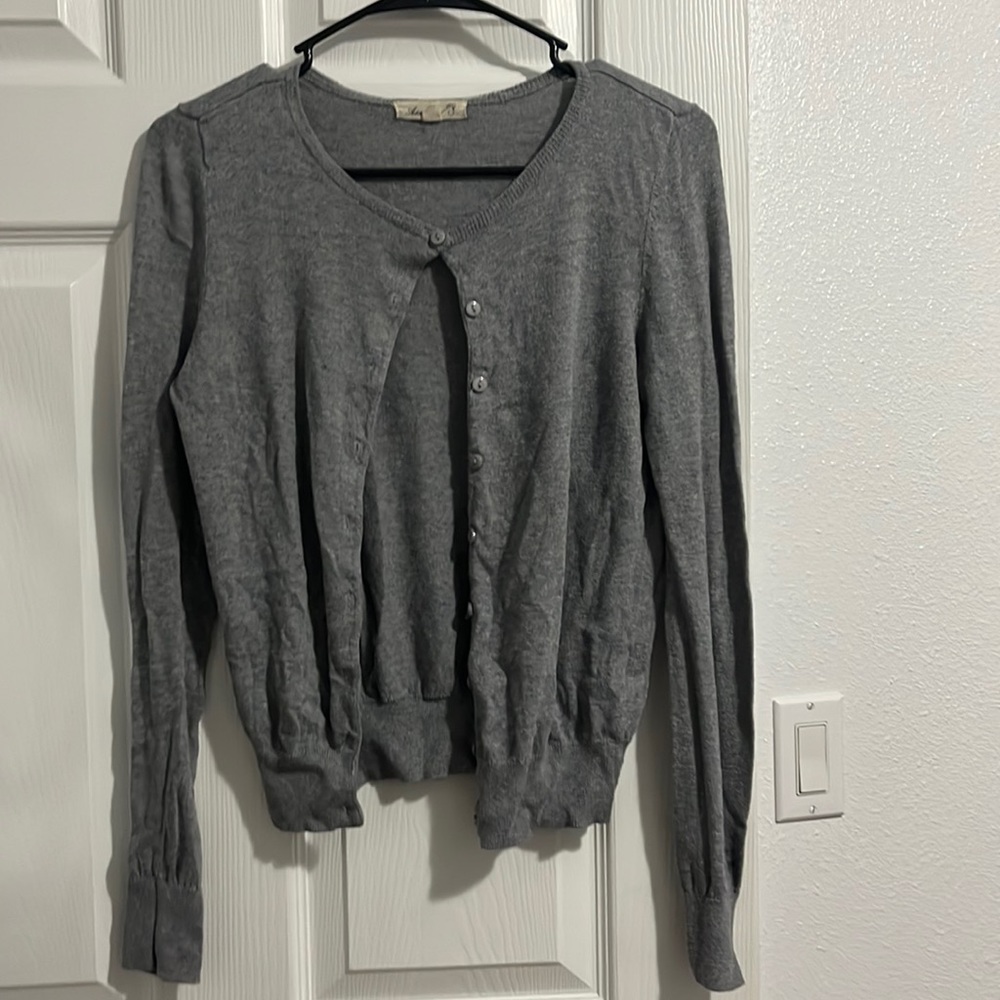 Grey button up sweater